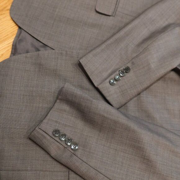 PETER MILLAR 100% wool blazer sports coat grey 2 button preppy office 46 s form - Picture 4 of 11